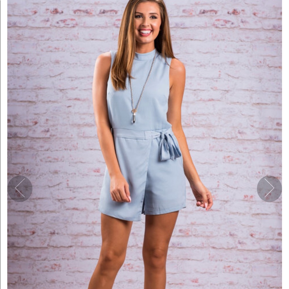 Light blue skort romper